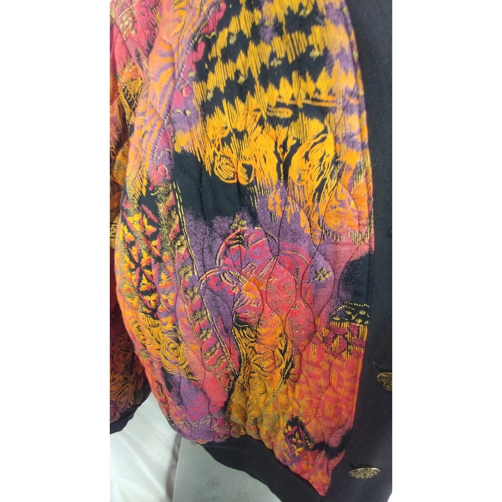 Women's Vintage 90s MA Studio Multi-Color Blazer Jacket Size Medium - Picture 7 of 8